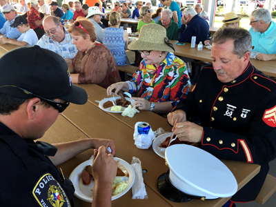 Police Dept and Marine at the campaign kickoff tells it all!